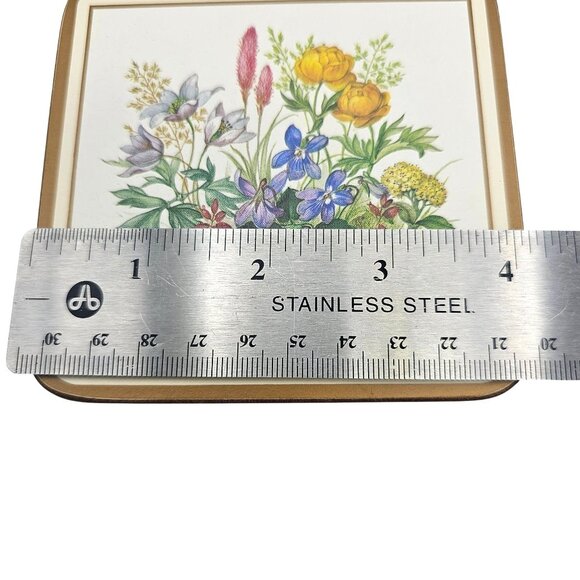 Pimpernel Meadow Flowers Cork Backed Coasters Set Of 6 England - Picture 10 of 12